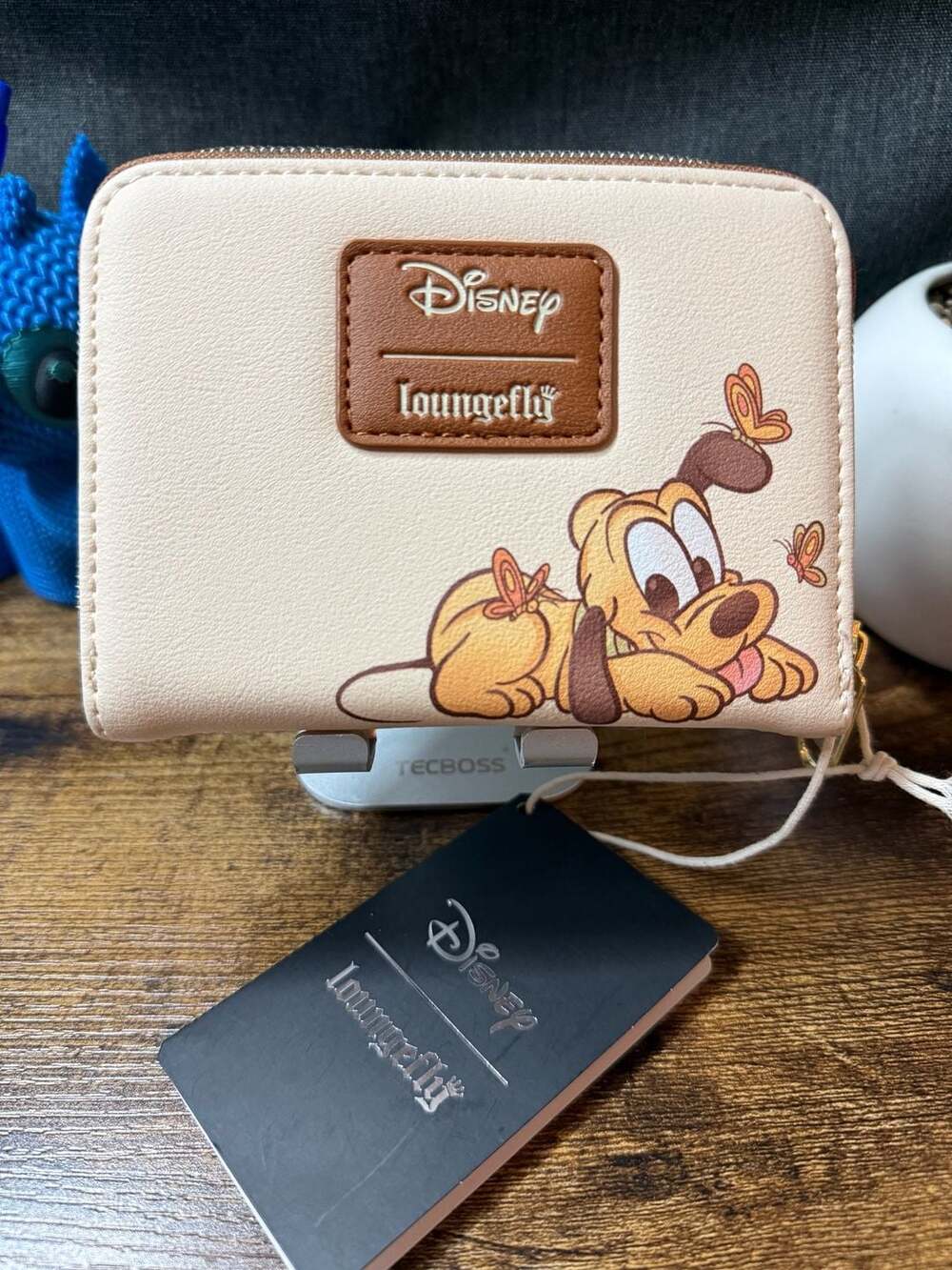 NWT Loungefly Disney Pluto Baby Butterfly Mini Zipper Wallet